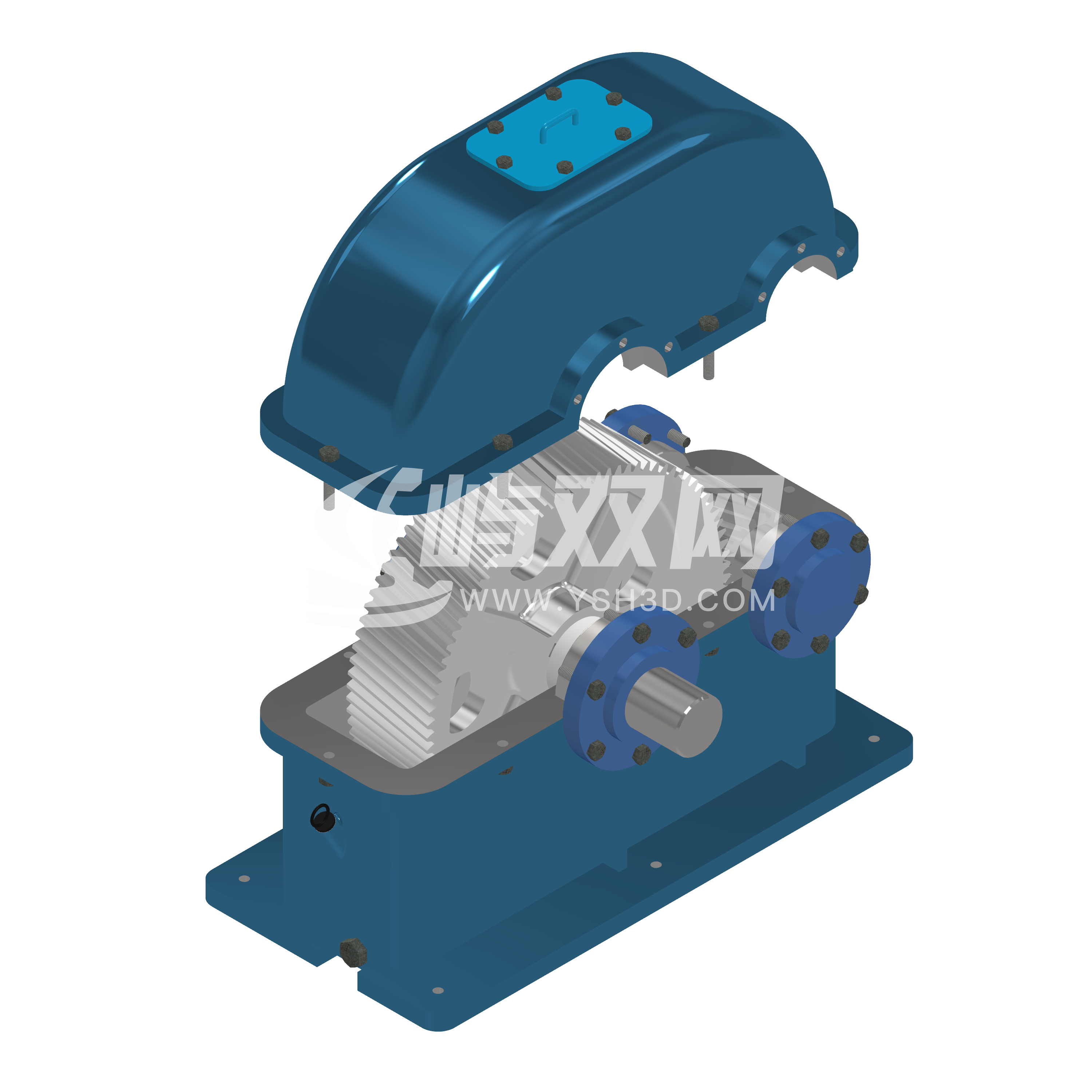 一级斜齿轮齿轮箱 附平面CAD